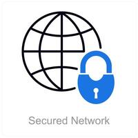 Secured Network and data icon concept vector