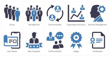 A set of 10 web marketing icons as group, management, communication vector