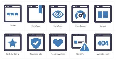 A set of 10 web marketing icons as www, webpage, view page vector