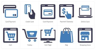 A set of 10 web marketing icons as card payment, credit card, payment gateway vector