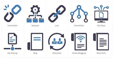 A set of 10 web marketing icons as connection, network, link vector