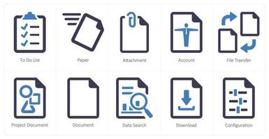 A set of 10 File icons as to do list, paper, attachment vector