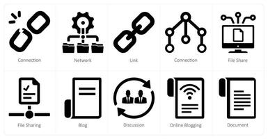 A set of 10 web marketing icons as connection, network, link vector