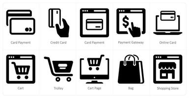 A set of 10 web marketing icons as card payment, credit card, payment gateway vector
