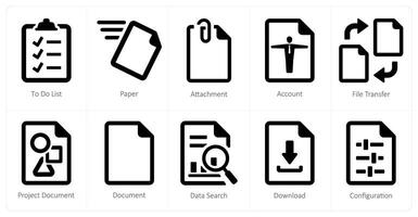 A set of 10 File icons as to do list, paper, attachment vector