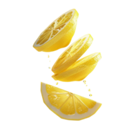 Lime and lemon juice Lemon slice juice splash isolated fruits on transparent background Generative-AI png