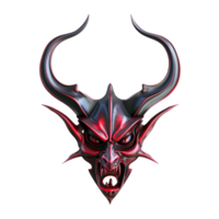 Scary Demon Skull with Horns Isolated on Transparent Background Generative-AI png