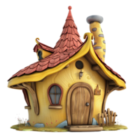 3d Cartoon House isolated on transparent background Generated-AI png