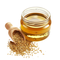 Coking Oil and seeds in a Container on white -AI png