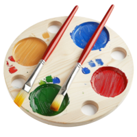 A Paint Brushes and color Palette on transparent background Generative-AI png