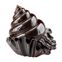 Chocolate swirl on white plate Isolated on transparent background Generative-AI png