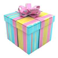 A Colorful gift box with a Bow on it Generative-AI png
