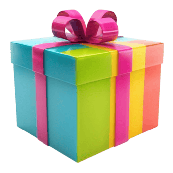 en färgrik gåva låda med en rosett på den generativ-ai png