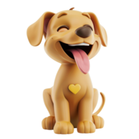 Isolated In 3D Playful Puppy Love on transparent Background Generative-AI png