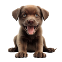 Mixed breed puppy in studio on transparent BackgroundGenerative-AI png