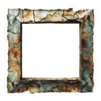 Old wooden frame on a transparent background Generative-AI png