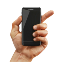 Hand holding Smartphone on transparent Background Generative-AI png