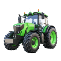A Green Tractor with a black bumper isolated on transparent background Generative-AI png