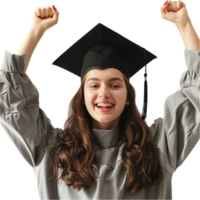 A Graduate Student in a graduation gown and cap on transparent Background Generative-AI png
