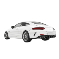 White sport car on transparent background 3d rendering Generative-AI png