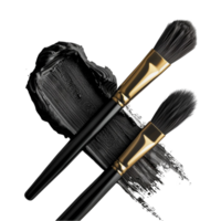Black Makeup Brushes and Powder on a white background Generative-AI png