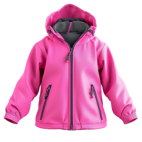 A Pink Jacket with a Hood on it on transparent Background Generative-AI png