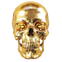 gold skull isolated on transparent background Generative-AI png