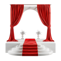 Red carpet and round podium Generative-AI png