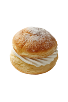 Profiterole with Whipped Cream and Powdered Sugar png