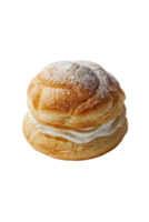 Profiterole with Whipped Cream and Powdered Sugar png