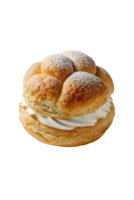 Profiterole with Whipped Cream and Powdered Sugar png
