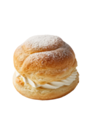 Profiterole with Whipped Cream and Powdered Sugar png