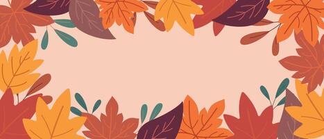 Background with autumn leaves. Frame with place for text with autumn leaves. vector