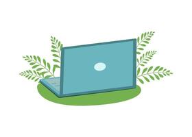 Laptop, Computer. Work at home and in the office. Open laptop. Background isolated. vector