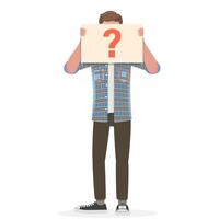 Conceptual Illustration of Anonymous Man with Question Mark. vector