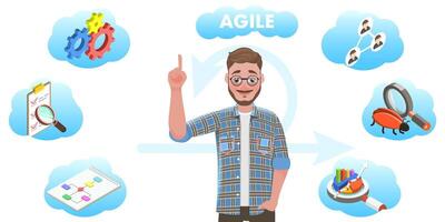 3D Illustration of Agile Software Development Methodology. vector