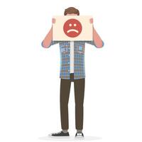 Conceptual Illustrationof Bad Emotion, Pessimistic Mood. vector