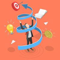 3D Isometric Flat Conceptual Illustration of Improving Career Development vector
