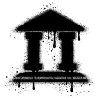 Spray Painted Graffiti building icon isolated with a white background. EPS 10. vector
