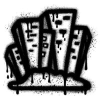 Spray Painted Graffiti building isolated with a white background. EPS 10. vector