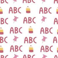 Seamless pattern with school elements. vector