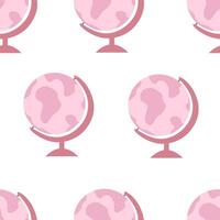 Seamless pattern with cartoon globe. vector