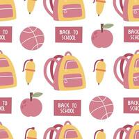 Seamless pattern with school elements. vector