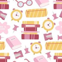 Seamless pattern with school elements. vector
