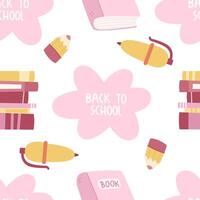 Seamless pattern with school elements. vector
