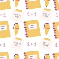 Seamless pattern with school elements. vector
