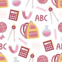 Seamless pattern with school elements. vector