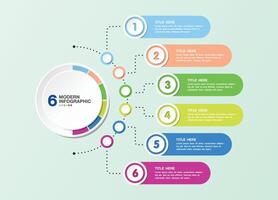 Infographic with 6 steps, process or options. vector