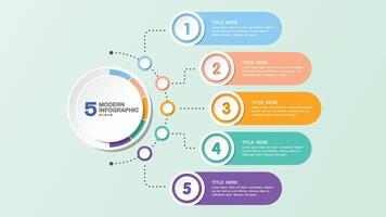 Infographic with 5 steps, process or options. vector