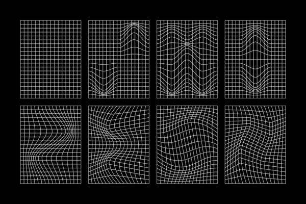 Set of grid lines background. Abstract futuristic wireframes, template design. illustration